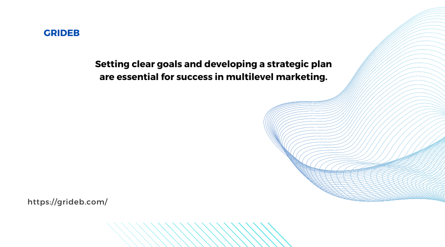 Setting clear goals and developing a strategic plan are essential for success in multilevel marketin