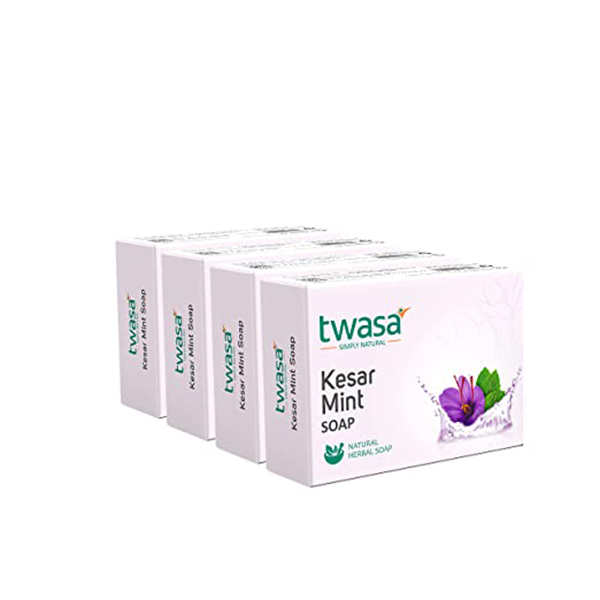 Twasa Kesar Mint Bath Soap | ayurvedic saffron / kesar soap for face pimples